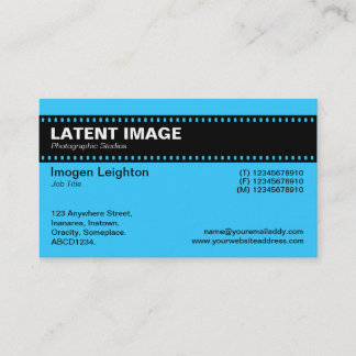 Tarjeta De Visita Cabecera de tira de película - Azul