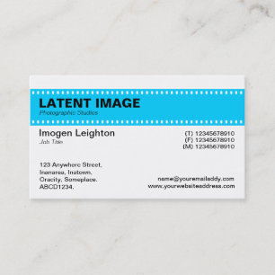 Tarjeta De Visita Cabecera de tira de película - Azul cielo y blanco