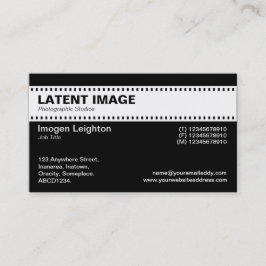 Tarjeta De Visita Cabecera de tira de película - Blanco con negro