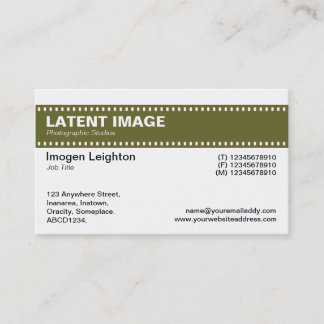 Tarjeta De Visita Cabecera de tira de película - Dp Olive Green y Wh