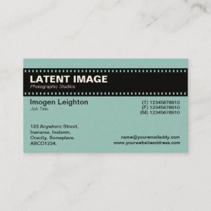 Tarjeta De Visita Cabecera de tira de película - Lt Blue Green (Cre