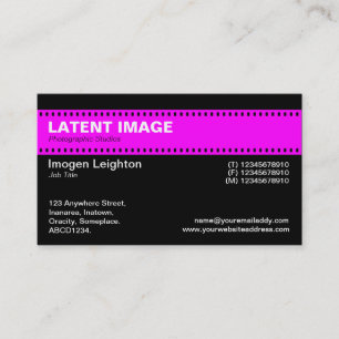 Tarjeta De Visita Cabecera de tira de película - Magenta con negro