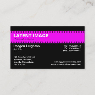 Tarjeta De Visita Cabecera de tira de película - Magenta con negro
