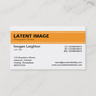Tarjeta De Visita Cabecera de tira de película - Naranja Lt y blanco