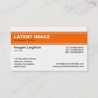 Tarjeta De Visita Cabecera de tira de película - Naranja y blanco
