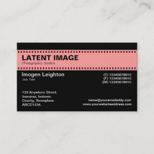 Tarjeta De Visita Cabecera de tira de película - rosa suave y negro