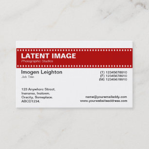 Tarjeta De Visita Cabecera de tira de película - Ruby y White