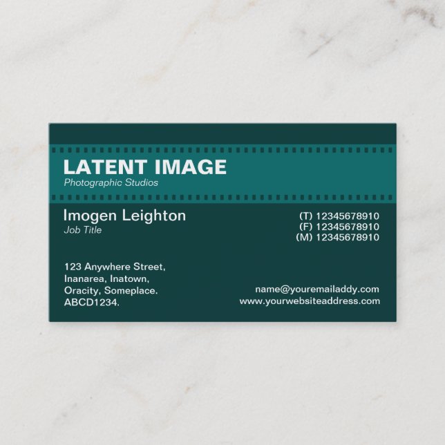 Tarjeta De Visita Cabecera de tira de película - Sombras de verde 03 (Anverso)