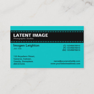 Tarjeta De Visita Cabecera de tira de película - Turquesa