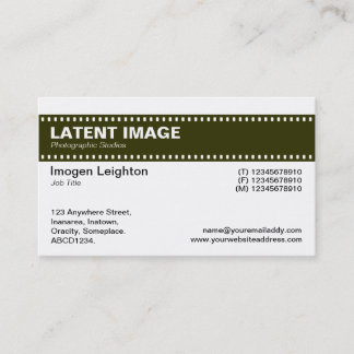 Tarjeta De Visita Cabecera de tira de película - Verde y blanco de c