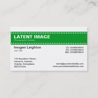 Tarjeta De Visita Cabecera de tira de película - Verde y blanco de h