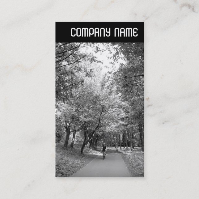 Tarjeta De Visita Cabecera V - Forma de ciclo B&W (Anverso)