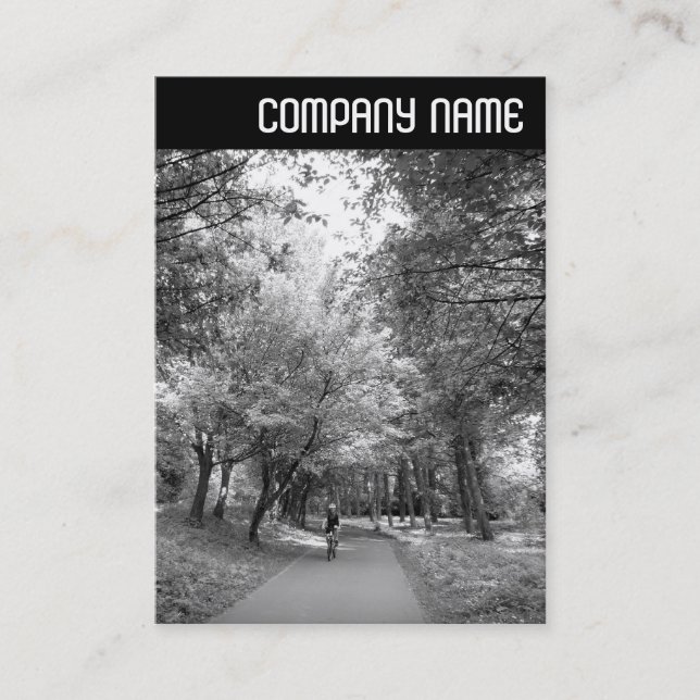 Tarjeta De Visita Cabecera V - Forma de ciclo B&W (Anverso)