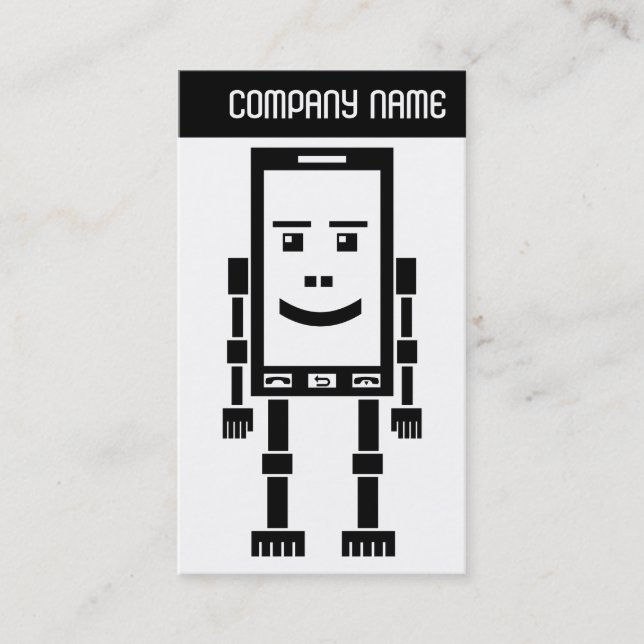 Tarjeta De Visita Cabecera V - Robo-Phone - Negro (Anverso)