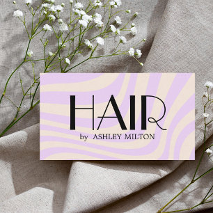 Tarjeta De Visita Cabello abstracto púrpura pastel elegante moderno