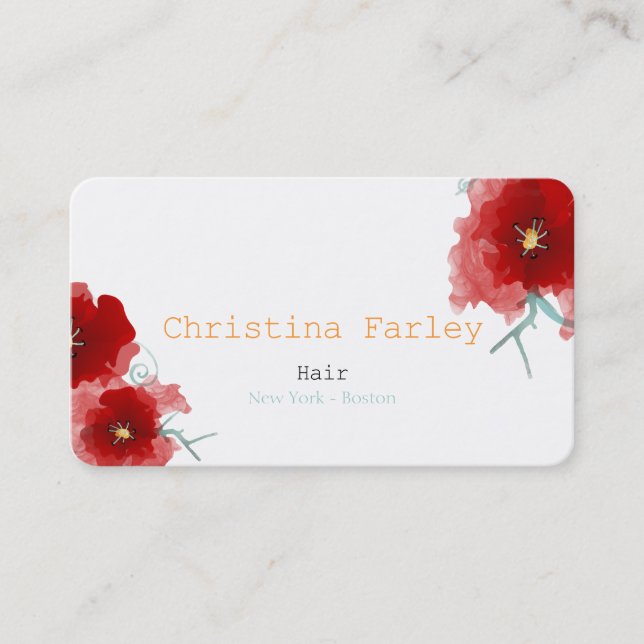 Tarjeta De Visita Cabello Boston de Nueva York (Anverso)