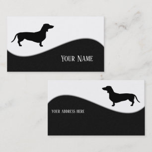 Tarjeta De Visita Cabello corto de Dachshund - Silhouette 1