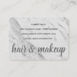 Tarjeta De Visita Cabello de Mármol y maquillaje