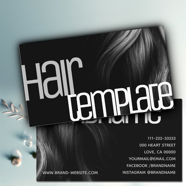 Tarjeta De Visita Cabello Gris Moderno Estilo Elegante Guay Hairdres (Subido por el creador)