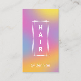 Tarjeta De Visita Cabello holográfico moderno y elegante en gradient