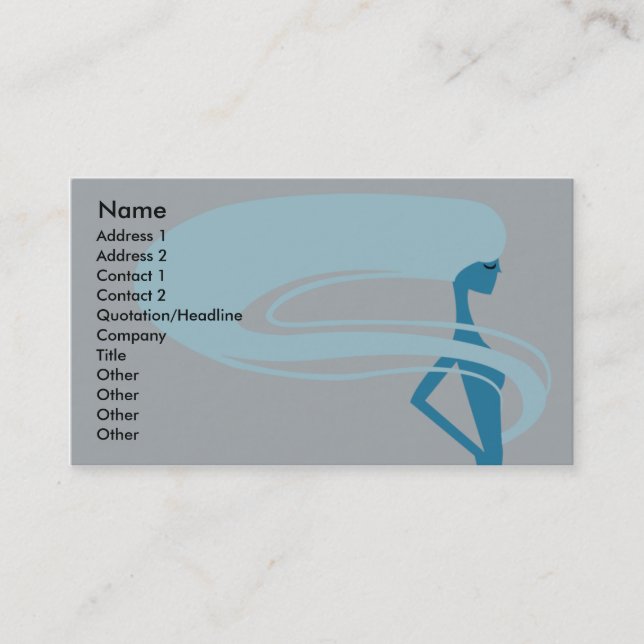Tarjeta De Visita Cabello largo: negocio (Anverso)