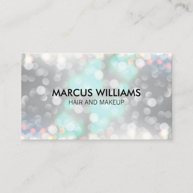 Tarjeta De Visita Cabello y maquillaje de Bokeh (Anverso)