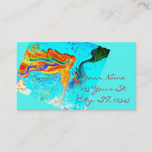 tarjeta de visita cabelluda de la sirena del arco