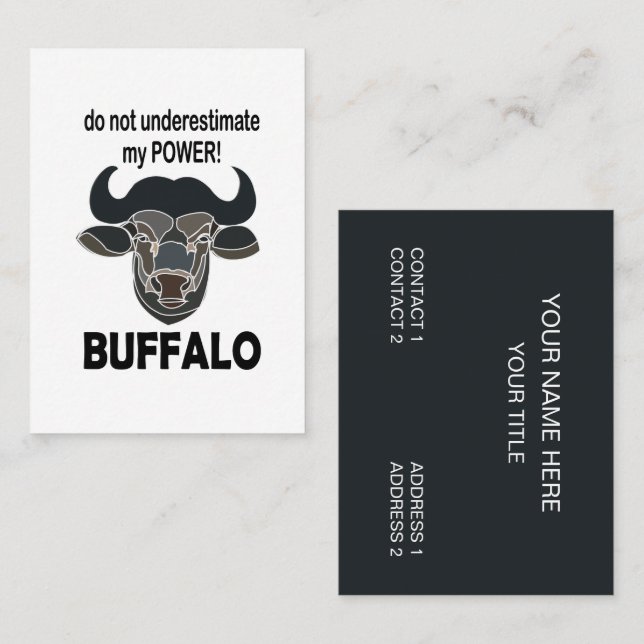 Tarjeta De Visita Cabeza de búfalo Bison Búfalo animal (Anverso / Reverso)