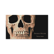 Cabeza de cráneo Gótica Tan Brown Tatuaje Negro