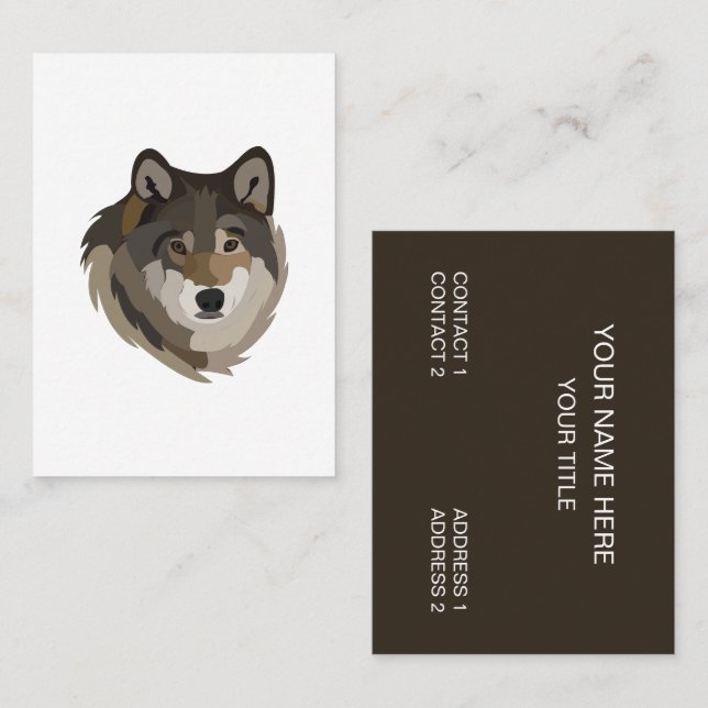 Tarjeta De Visita Cabeza de lobo Animal Gray Wilf Wolf (Anverso / Reverso)