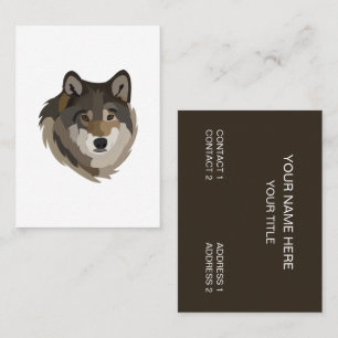 Tarjeta De Visita Cabeza de Lobo Animal Gris Lobo Salvaje