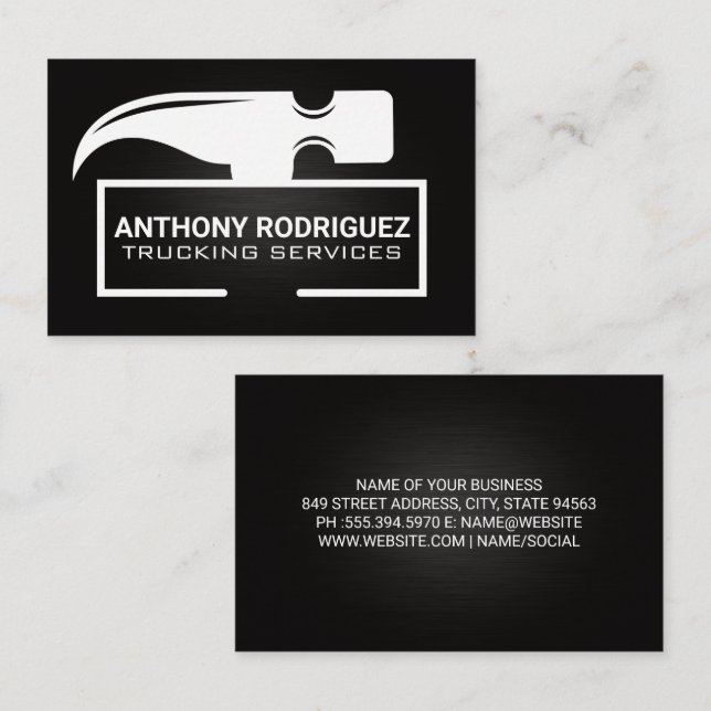 Tarjeta De Visita Cabeza de martillo | Herramientas de hardware (Anverso / Reverso)