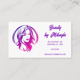 Tarjeta De Visita Cabeza de mujer y Salón Estilista de pelo