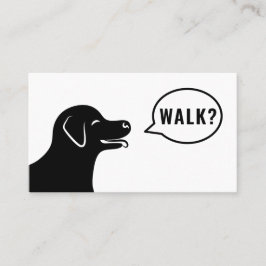 Tarjeta De Visita Cabeza de Perro Dice ¿Paseo? - Paseador de Perros