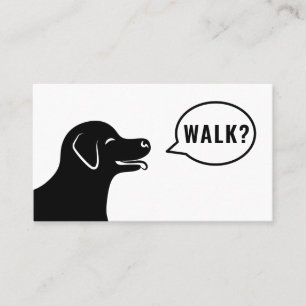 Tarjeta De Visita Cabeza de Perro Dice ¿Paseo? - Paseador de Perros