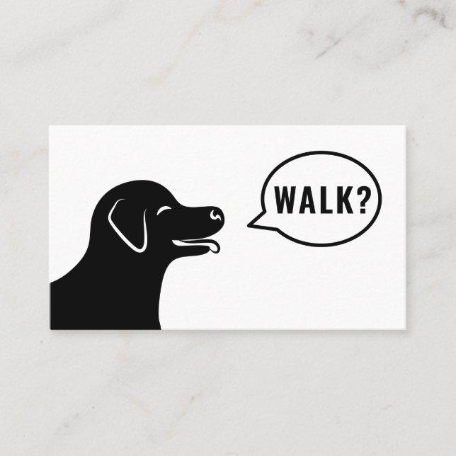 Tarjeta De Visita ¿Cabeza De Perro Diciendo Caminata? - Caminante de (Anverso)