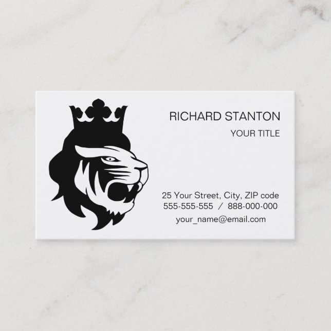 Tarjeta De Visita Cabeza de rey león (Anverso)