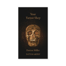 Cabeza gótica de cráneo brillante Tatuaje negro de