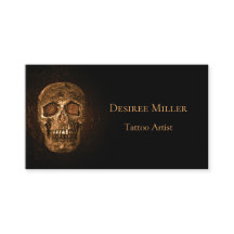 Cabeza gótica de cráneo brillante Tatuaje negro de