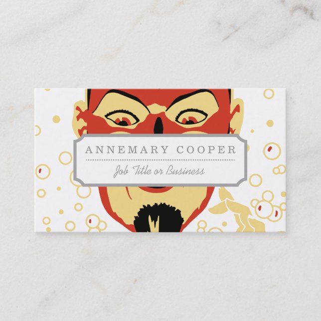 Tarjeta De Visita Cabeza malvada de Halloween #2 (Anverso)