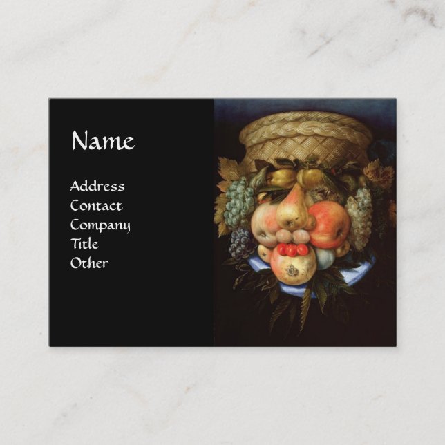 Tarjeta De Visita Cabeza reversible con cesta de fruta (Anverso)