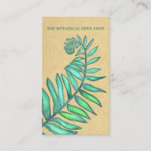 Tarjeta De Visita Cabezal azul Fern Pastel