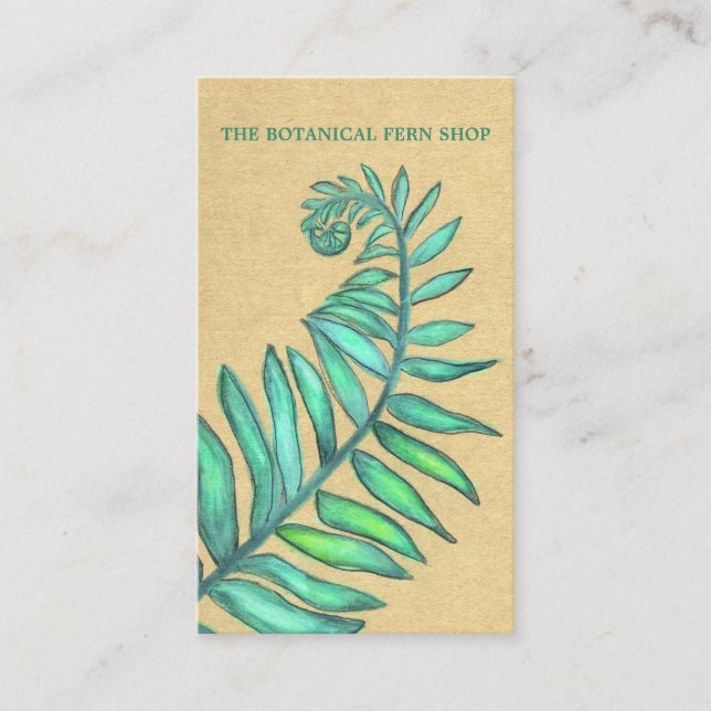 Tarjeta De Visita Cabezal azul Fern Pastel (Anverso)