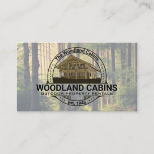 Tarjeta De Visita Cabina   Árboles en el bosque