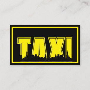 Tarjeta De Visita Cabina de servicio de taxista amarillo con marco a