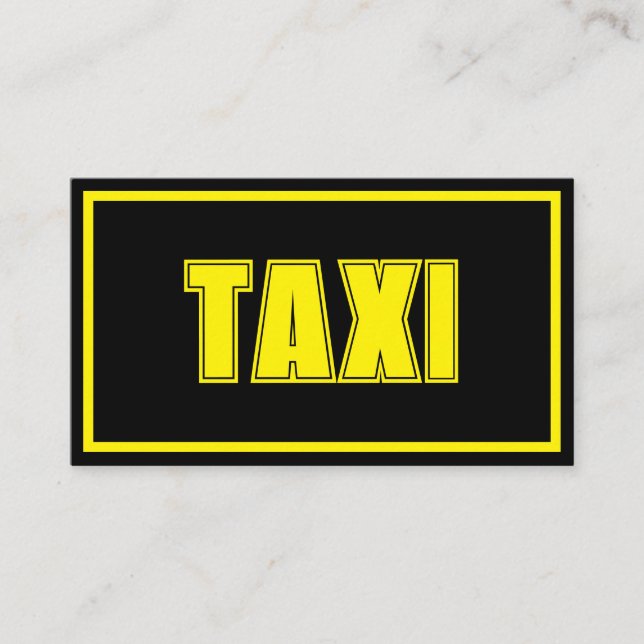 Tarjeta De Visita Cabina de servicio de taxista amarillo con marco a (Anverso)