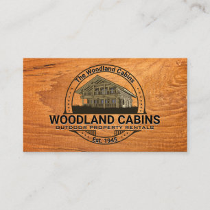 Tarjeta De Visita Cabina   Fondo de Goma de Madera