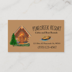 Tarjeta De Visita Cabina Resort Vacation Lodge Rental