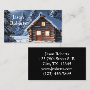Tarjeta De Visita Cabina Rustic Moonlight Cosy Winter