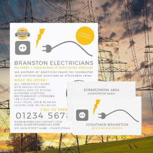 Tarjeta De Visita Cable eléctrico, electricista